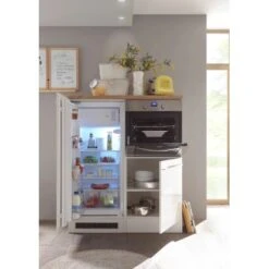 Respekta Premium Küchenzeile BERP320HWWC 320 Cm Weiß Hochglanz -Geschäft Für Heimküche backofenksblock geoeffnet