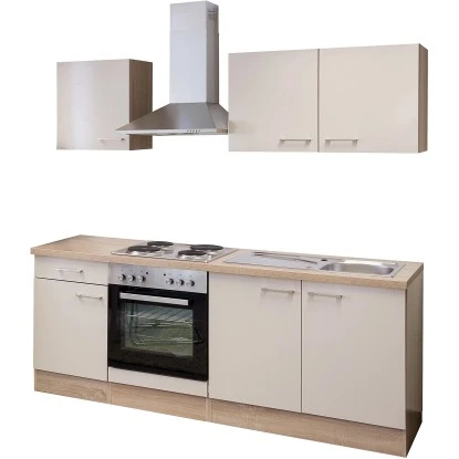 Flex-Well Exclusiv Küchenzeile Orlando 210 Cm Kaschmir Glanz-Sonoma Eiche 3 Flex-Well Exclusiv Küchenzeile Orlando 210 Cm Kaschmir Glanz-Sonoma Eiche – Bild 3