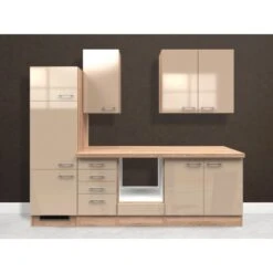 Flex-Well Exclusiv Küchenzeile Orlando 270 Cm Ohne E-Geräte Kaschmir Glanz
